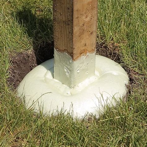 post packset|expandable foam for fence posts.